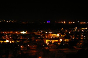 View from our room of Saratoga Springs at night